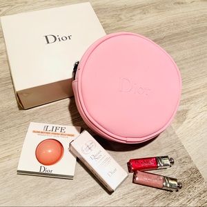 Dior makeup bag with deluxe goodies